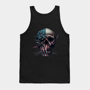 American Flag Skull T-Shirt Tank Top